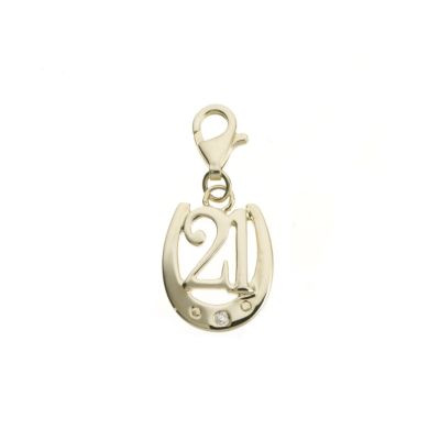 Hot Diamonds 9ct gold diamond-set 21 charm - Product number 6072895
