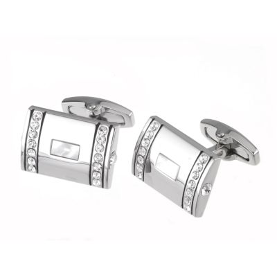 Unbranded Rectangular crystal and mother of pearl cufflinks