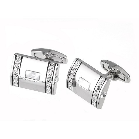 Unbranded Rectangular crystal and mother of pearl cufflinks