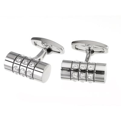 crystal studded cufflinks