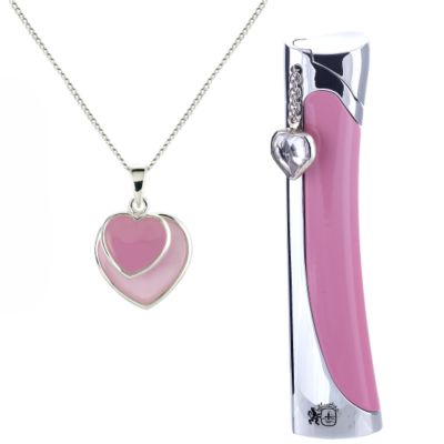 Pink Necklace & Lighter Gift Set
