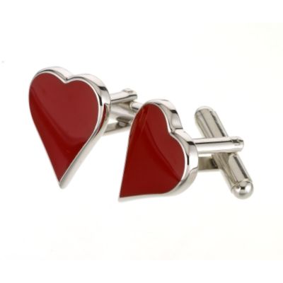 View Love heart cufflinks