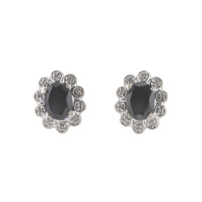 9ct Gold 3ct Sapphire and Diamond Earrings - Product number 6084419