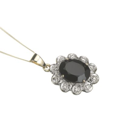 3.5ct Sapphire and Diamond Pendant