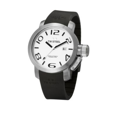 TW Steel brown leather strap watch