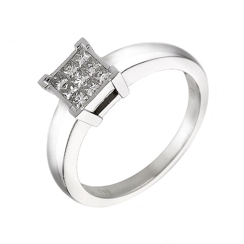 18ct white gold quarter carat diamond cluster ring