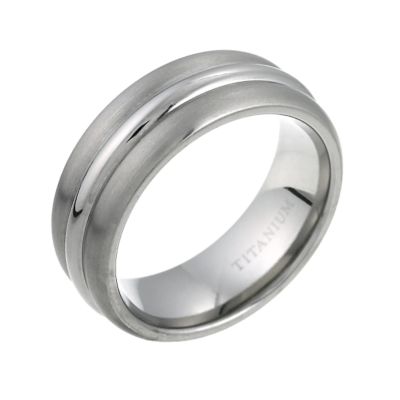 Titanium Matt Polished Signet Ring - Product number 6096956