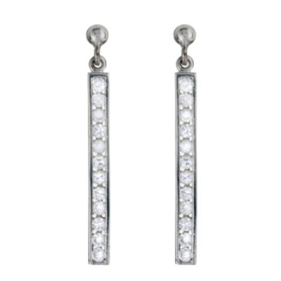 9ct White Gold Cubic Zirconia Drop Earrings - Product number 6101976