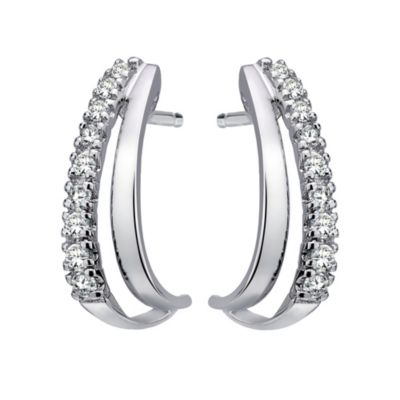 9ct White Gold Cubic Zirconia Earrings - Product number 6102328