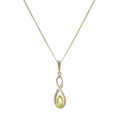 9ct Yellow Gold Peridot Pendant Necklace