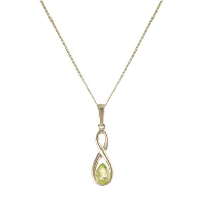 9ct Yellow Gold Peridot Pendant Necklace