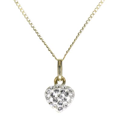 9ct gold Glitter Heart Pendant