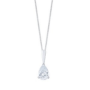 9ct White Gold With Cubic Zirconia Pendant