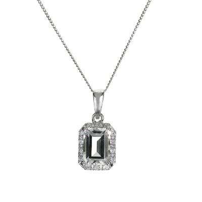 9ct White Gold Green Quartz Vintage Pendant