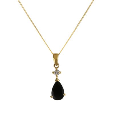 9ct Yellow Gold Sapphire Cubic Zirconia Pendant - Product number 6105459