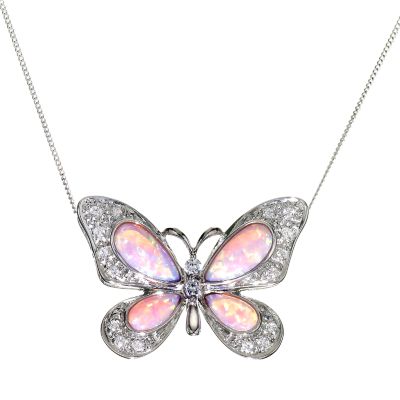 Opal Butterfly Pendant