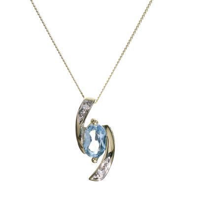 Blue Topaz Twist Pendant