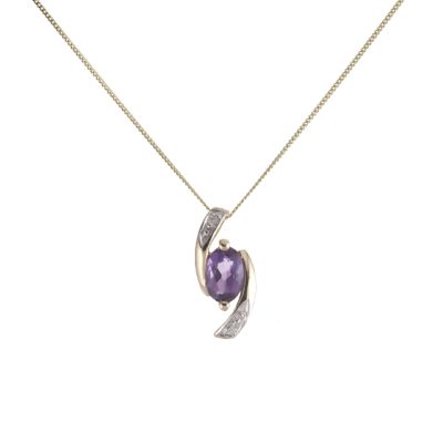 H Samuel 9ct Yellow Gold Amethyst And Cubic Zirconia