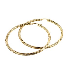 Unbranded 9ct Yellow Gold Twist Creole Earrings