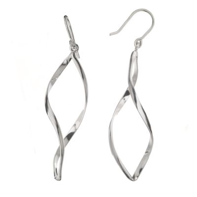 Sterling silver wave drop earrings