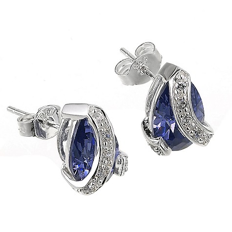 sterling silver midnight blue stud earrings