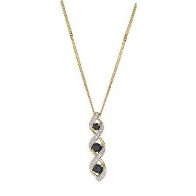 9ct Yellow Gold, Sapphire and Diamond Pendant Necklace9ct Yellow Gold, Sapphire and Diamond Pendant 