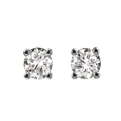 9ct White Gold 1/4 Carat Diamond Stud Earrings