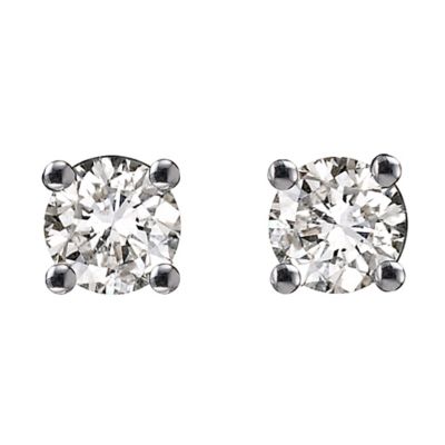 9ct White Gold 1/2 Carat Diamond Stud Earrings