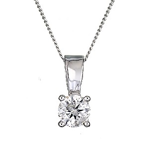 9ct White Gold 1/2 Carat Diamond Pendant