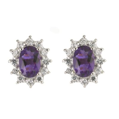 9ct Yellow Gold Amethyst Stud Earrings - Product number 6117945