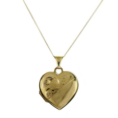 9ct Gold 15mm Engraved Heart Locket - Product number 6118577