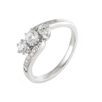 18ct White Gold Half Carat Three Diamond Ring