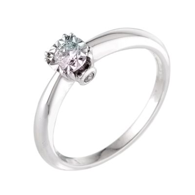 18ct White Gold Illusion Set Quarter Carat Diamond Ring - Product number 6124623