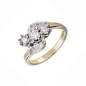 1/4 Carat Three Stone Diamond Ring