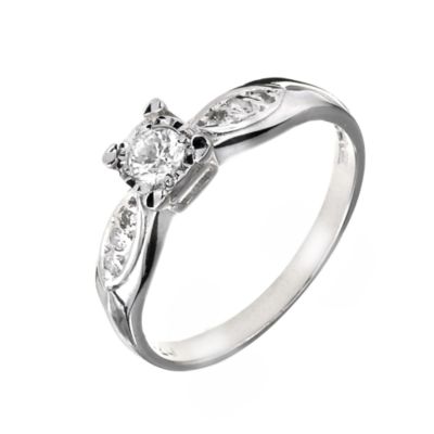 9ct White Gold 0.10 Carat Diamond Solitaire Ring - Product number 6125786