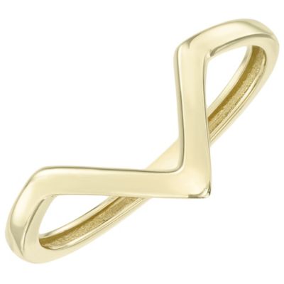 9ct Gold Plain Wishbone Ring H.Samuel