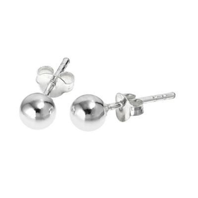 H Samuel Sterling Silver 5mm Ball Stud Earrings