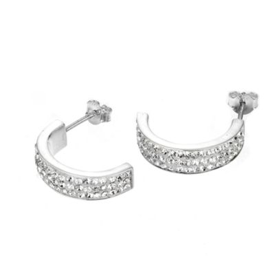 Sterling Silver Crystal Hoop Earrings - Product number 6131999