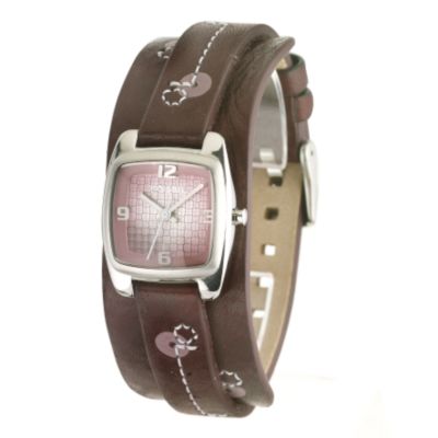 Fossil Ladies' Brown Leather Cuff Watch