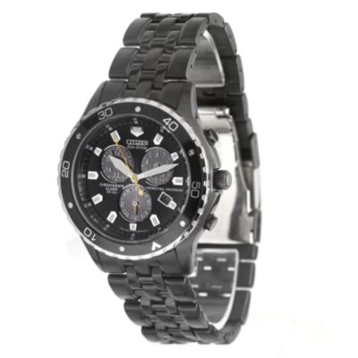 Men` Black Sports Chrono Watch