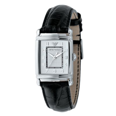 Emporio Armani ladies' black leather strap watch - Product number 6136796