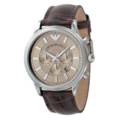 Emporio Armani men's brown leather strap watch - Product number 6136818