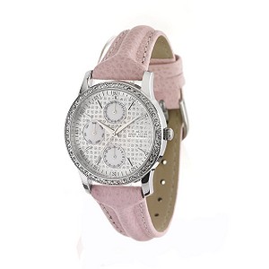 AK Anne Klein Anne Klein Pink Leather Strap Watch