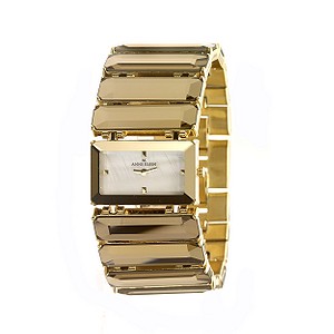 AK Anne Klein Anne Klein Gold-Plated Mirror Bracelet Watch