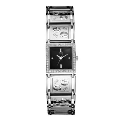 Guess Ladies`Square Black Dial Bracelet Watch