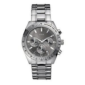 Guess Chase Men` Round Grey Dial Bracelet Watch