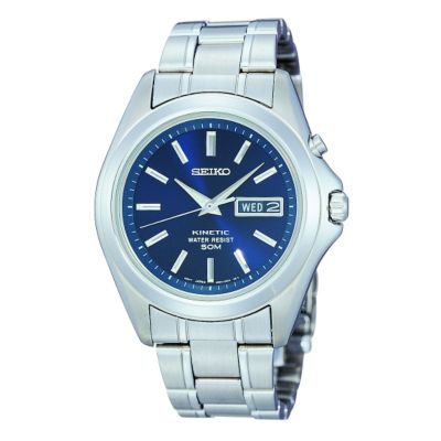 Men` Stainless Steel Blue Dial Bracelet Watch