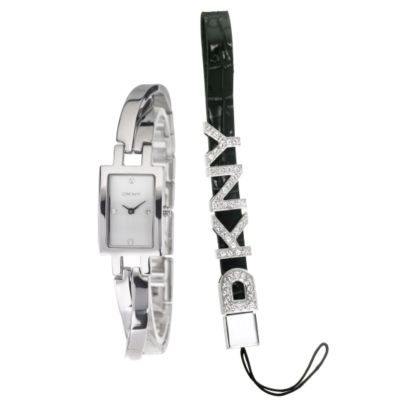 DKNY ladies' twist bangle watch and mobile phone charm - Product number 6138543
