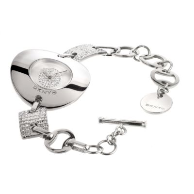 Ladies`Stainless Steel Link Bracelet Watch