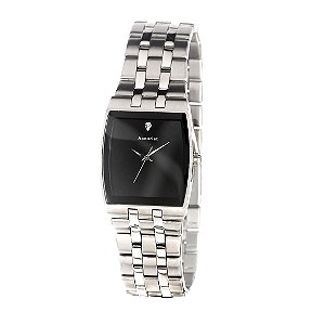 Accurist Men` Stainless Steel Bracelet and Black Dial Watch